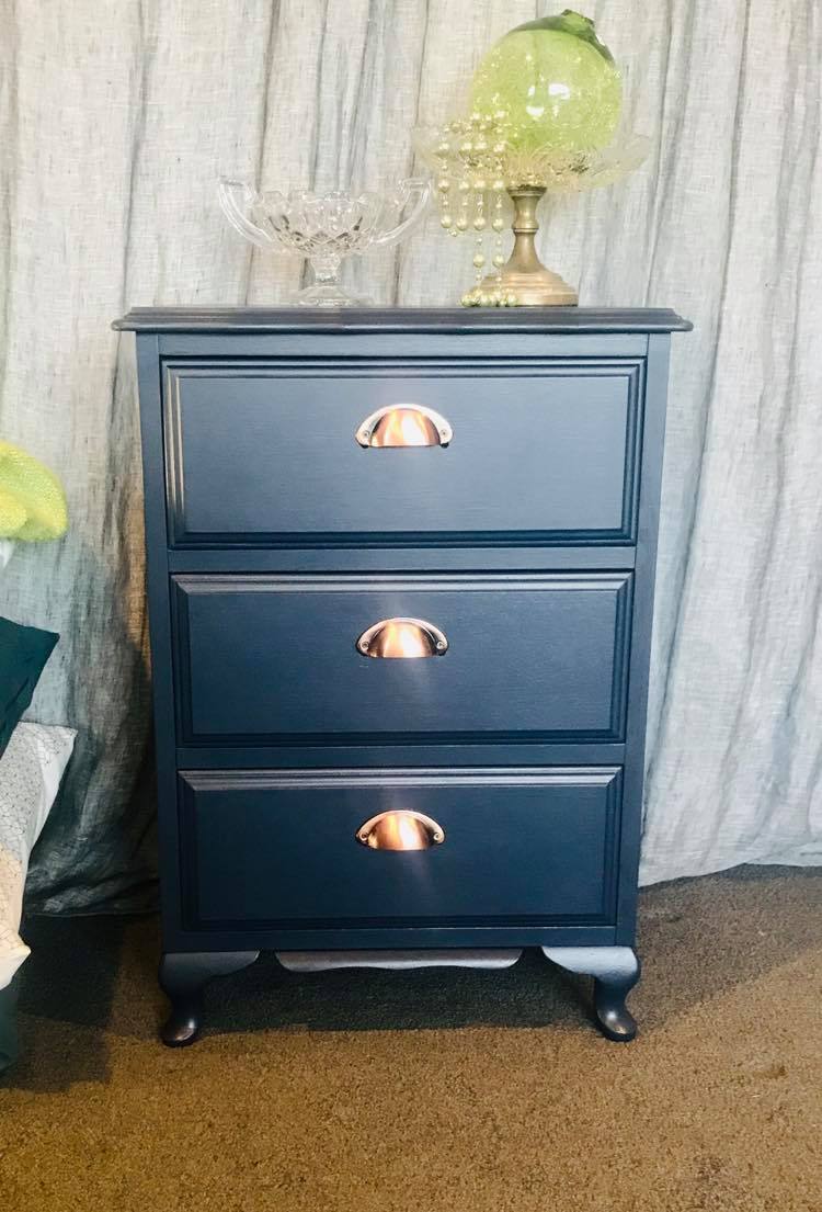 Navy Blue Bedside Table – Cloud Tree Furniture