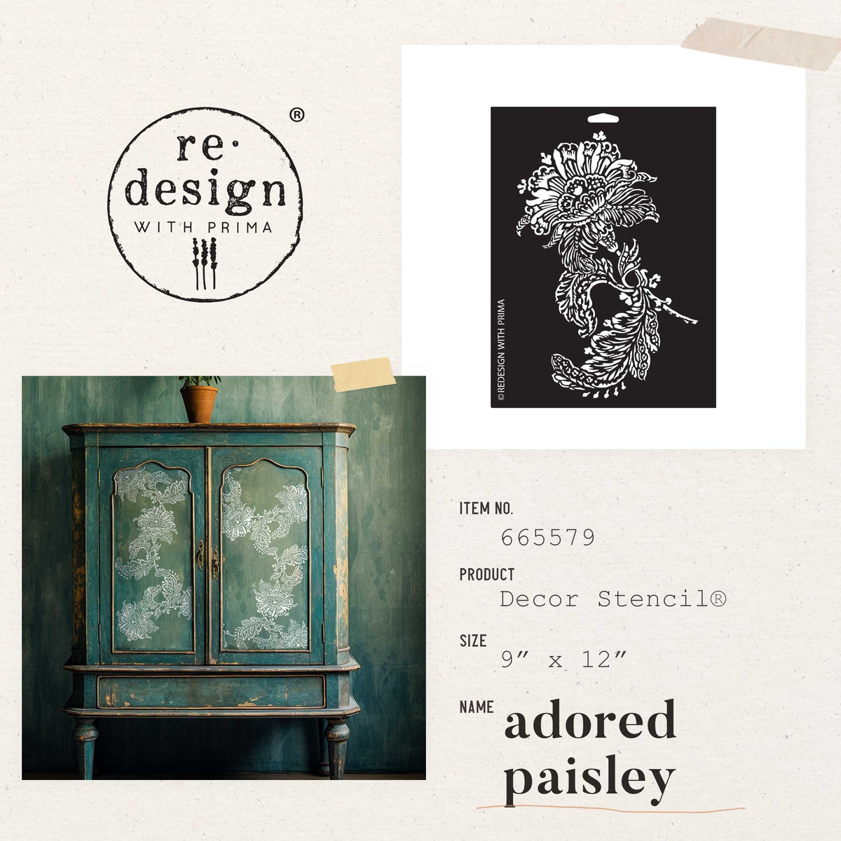 REDESIGN DECOR Stencil - ADORED PAISLEY (LIMITED RELEASE) – Cloud Tree ...