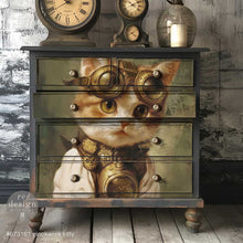 Load image into Gallery viewer, A1 REDESIGN DECOUPAGE FIBRE - CLOCKWORK KITTY (LIMITED RELEASE)
