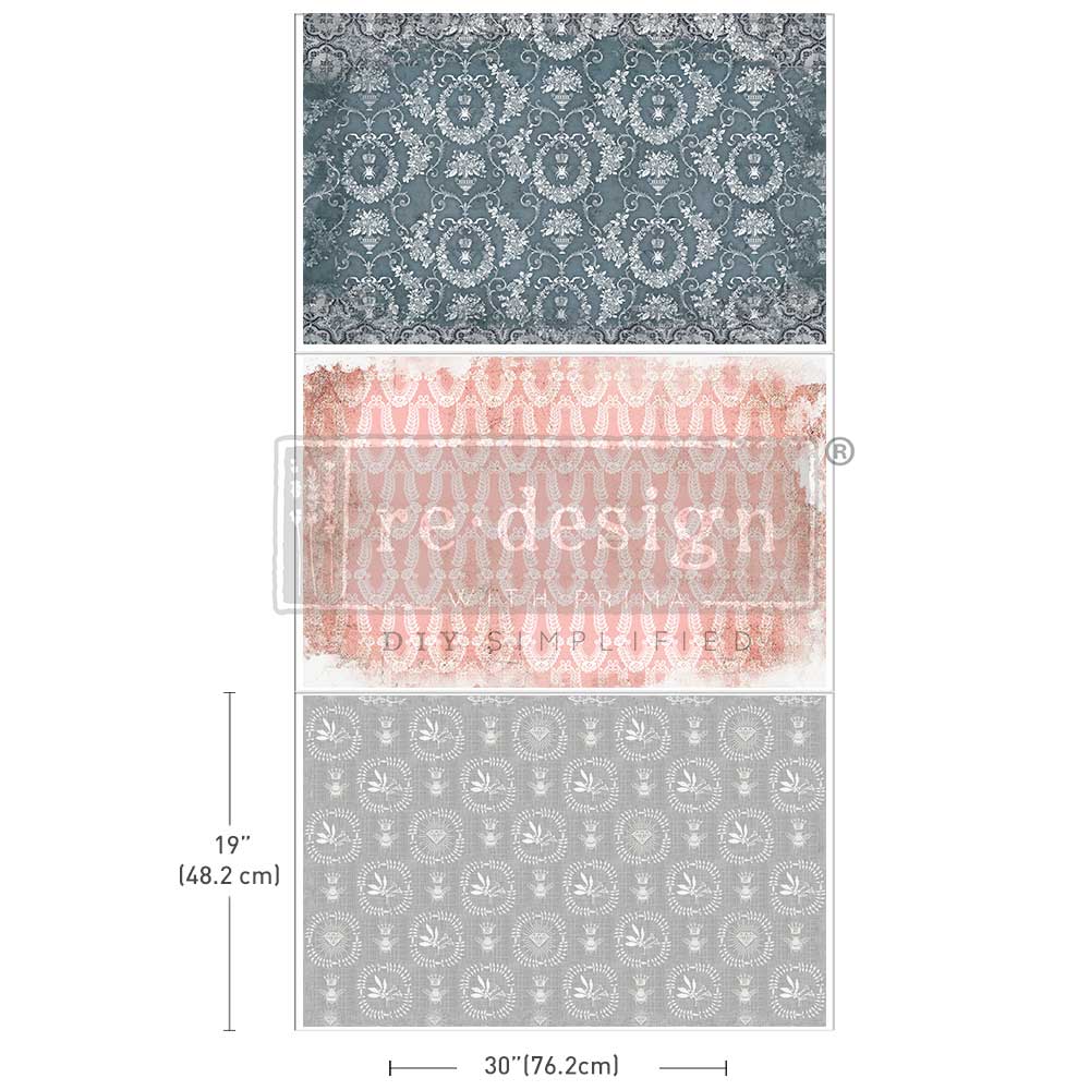 DECOUPAGE DECOR TISSUE PAPER PACK – DELICATE CHARM – 3 SHEETS, 19.5″X30″ EACH (LIMITED RELEASE)