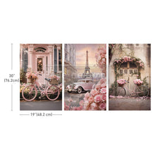 Load image into Gallery viewer, DECOUPAGE DECOR TISSUE PAPER PACK – PARISIAN BLOOM HAVEN – 3 SHEETS, 19.5″X30″ EACH (LIMITED RELEASE)
