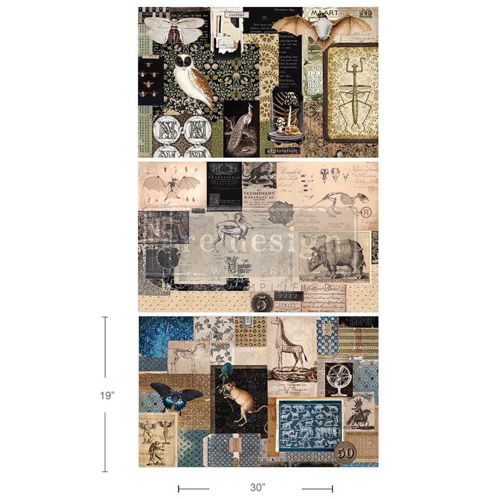 DECOUPAGE DECOR TISSUE PAPER PACK – MYSTIC MANUSCRIPTS – 3 SHEETS, 19.5″X30″ EACH