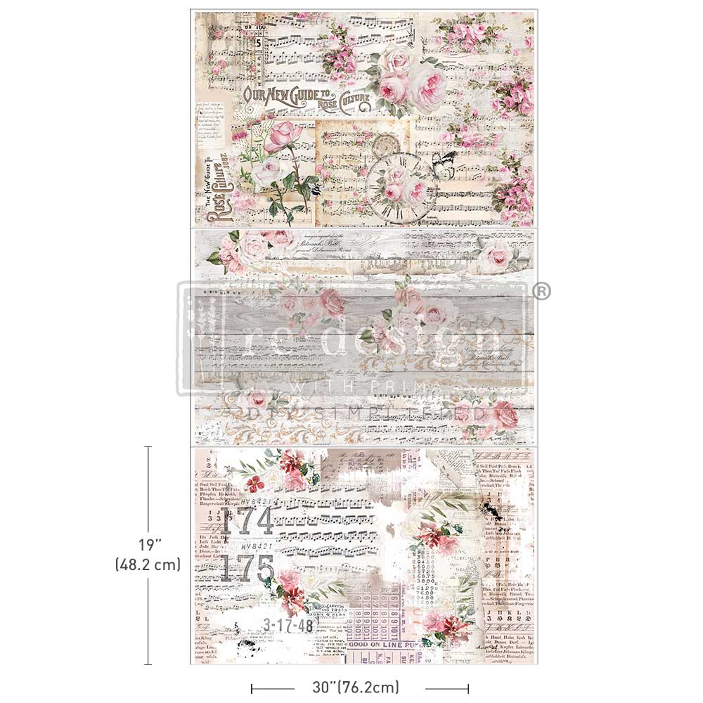 DECOUPAGE DECOR TISSUE PAPER PACK – SHABBY CHIC SHEETS – 3 SHEETS, 19.5″X30″ EACH (LIMITED RELEASE)