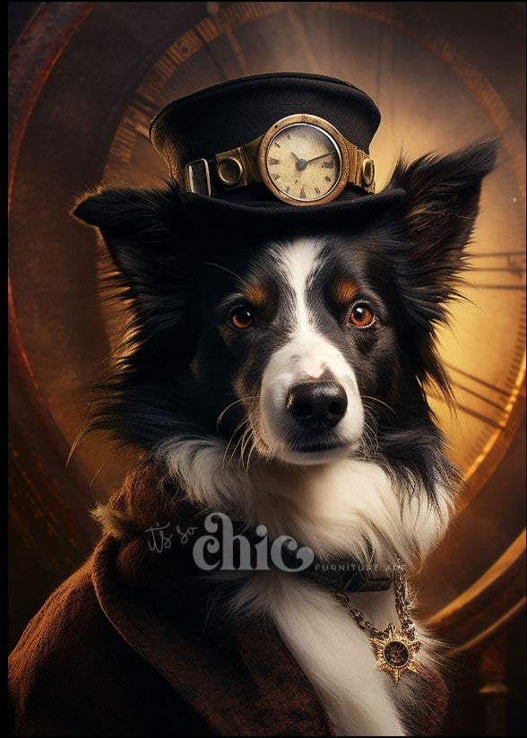 IT'S SO CHIC DECOUPAGE POSTER PAPER - STEAMPUNK COLLIE A1