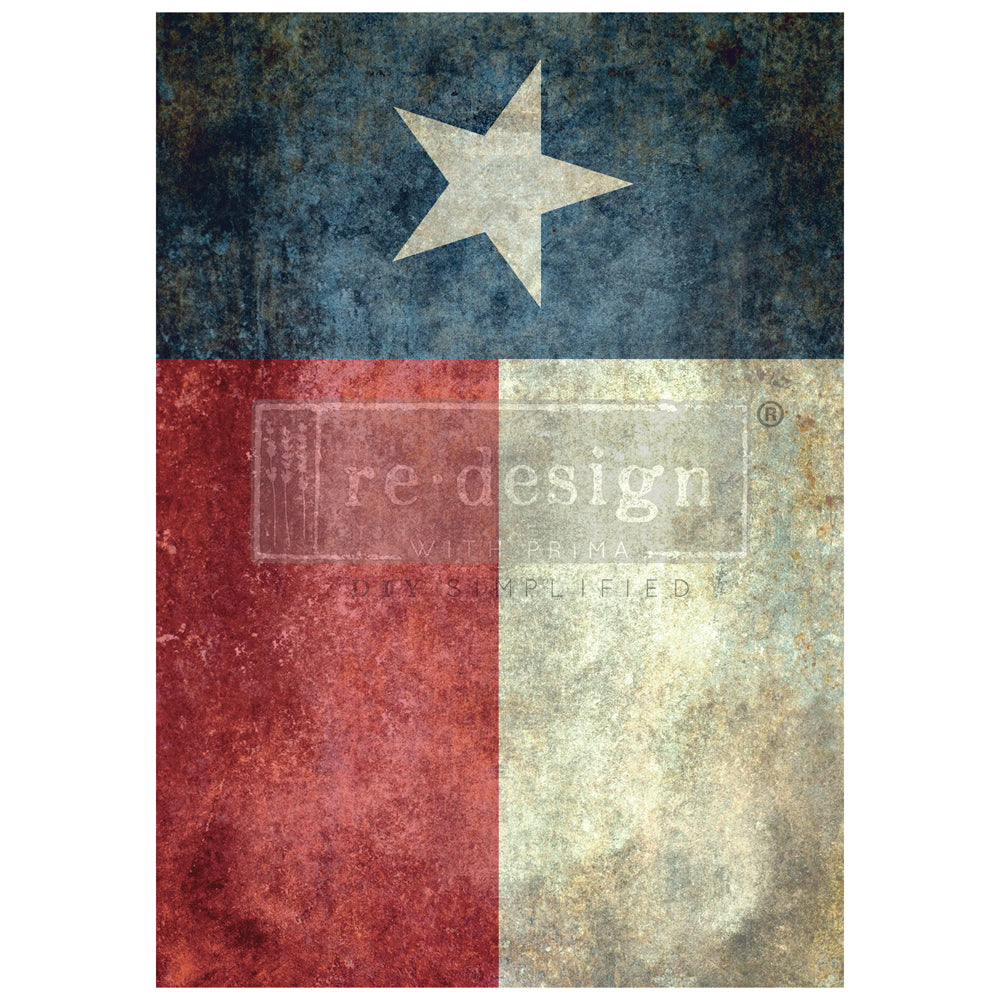 A1 REDESIGN DECOUPAGE FIBRE - TEXAS FLAG