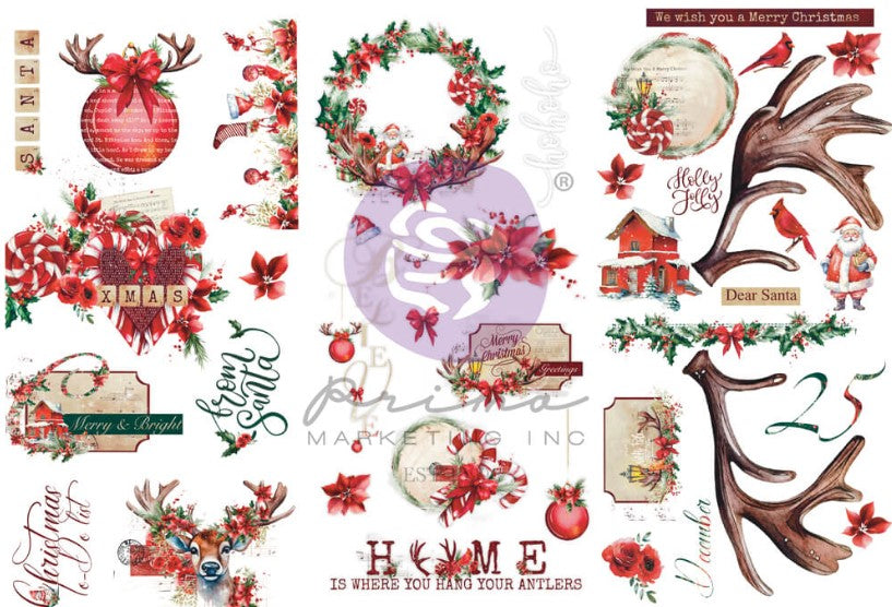 PRIMA MARKETING Transfer ~ FROM THE NORTH POLE – 3 SHEETS, 6″X12″