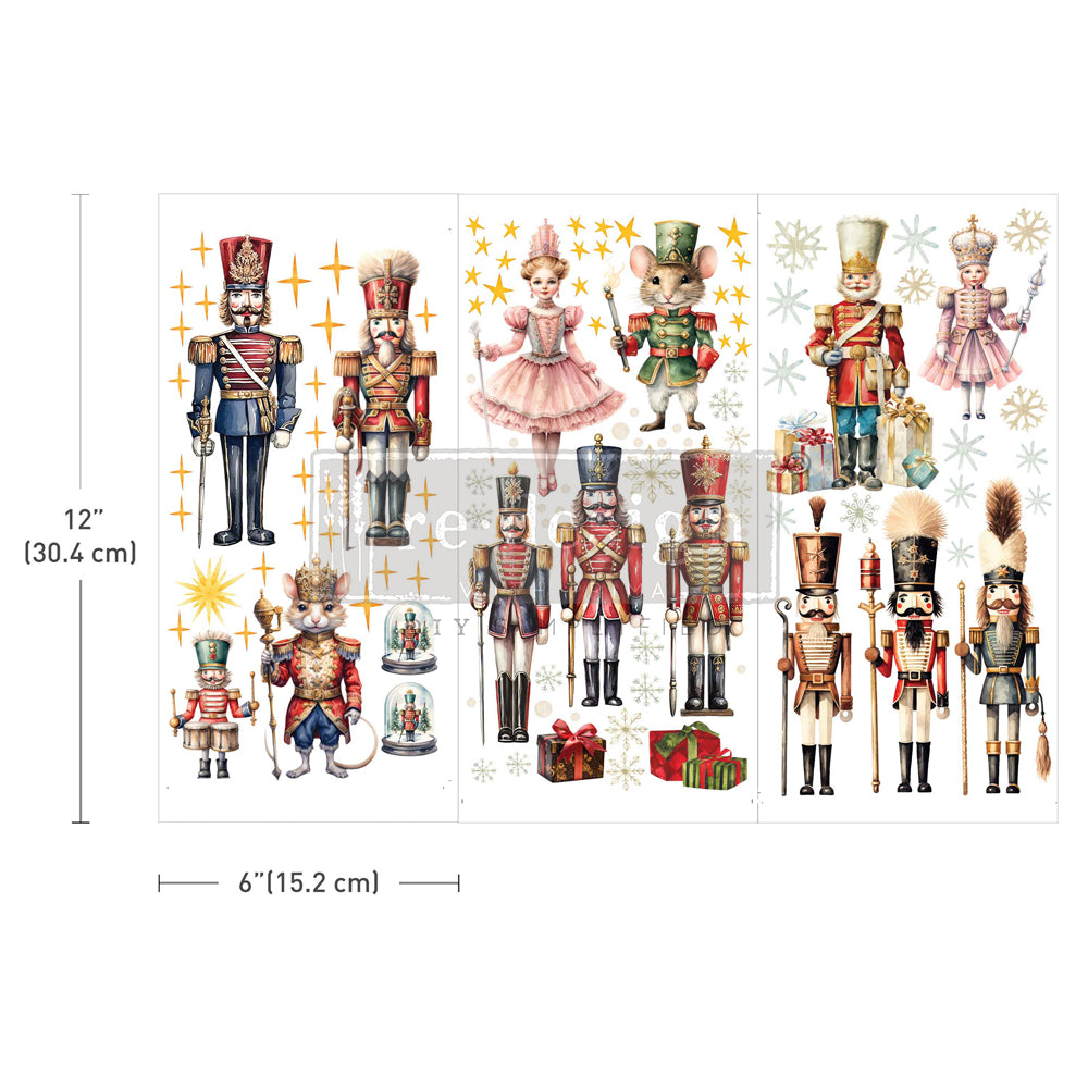 Redesign Transfer ~ NUTCRACKER CHRISTMAS – 3 SHEETS, 6″X12″ (LIMITED RELEASE)