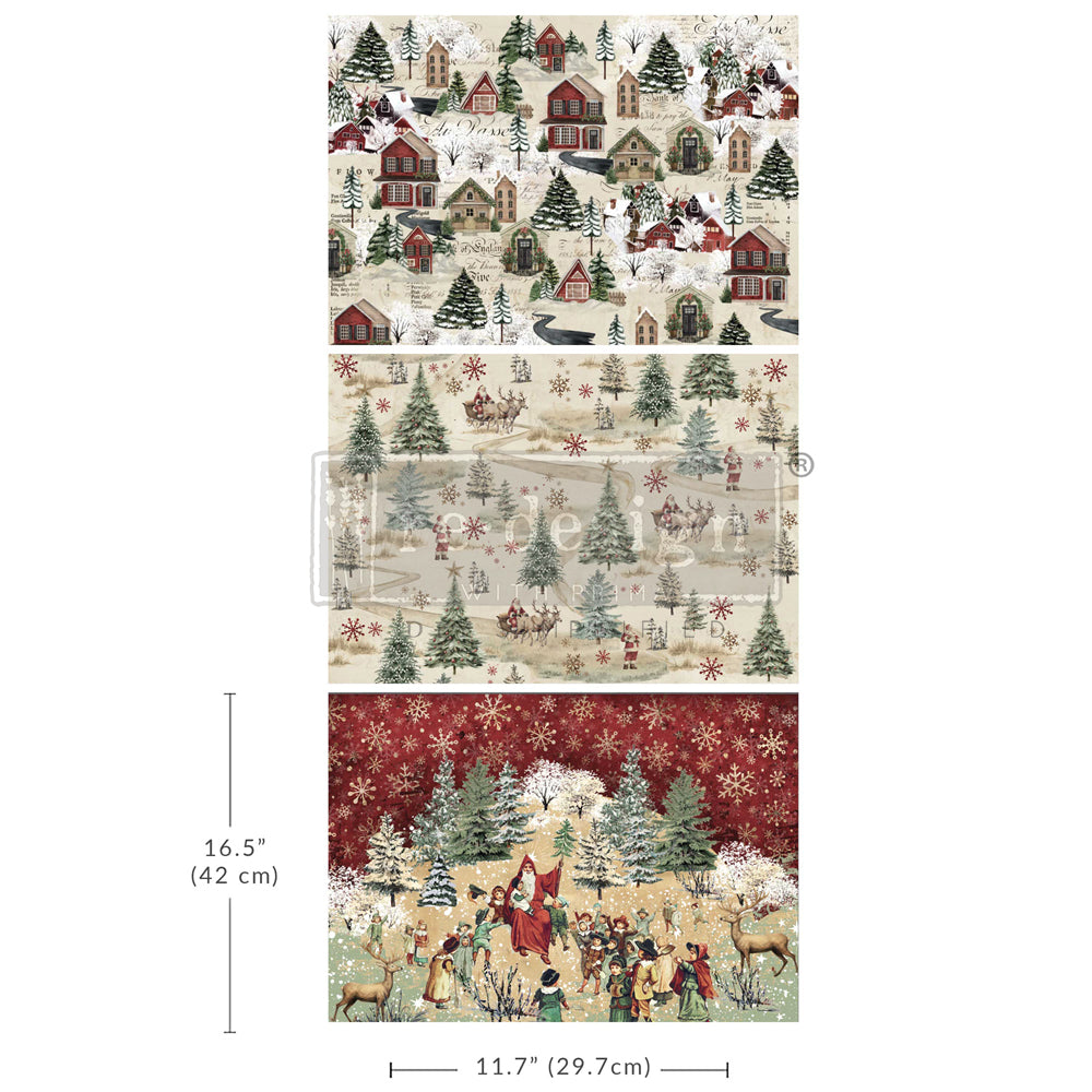 A3 REDESIGN DECOUPAGE FIBRE (3 SHEET PACK) - WHIMSICAL WOODLAND (LIMITED RELEASE)