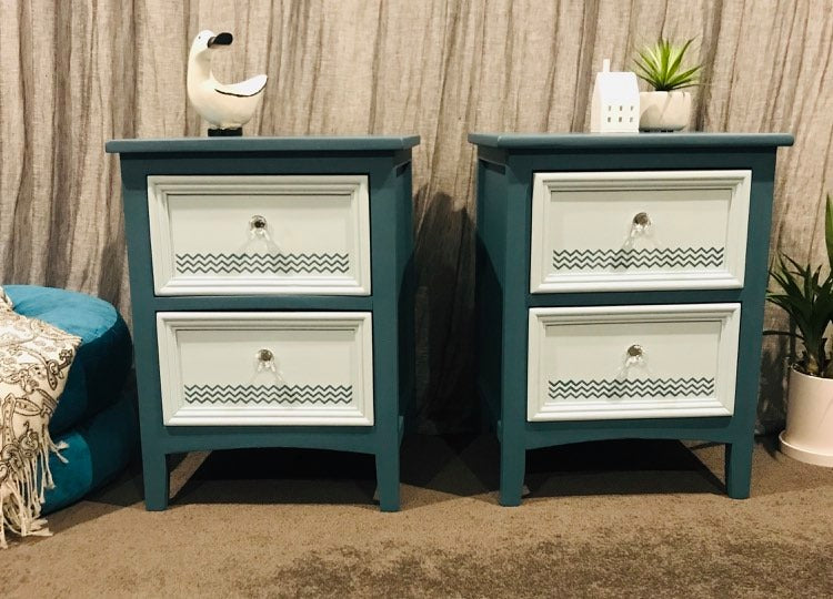 Blue Bedside Table Pair
