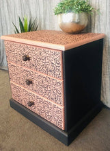 Load image into Gallery viewer, LARGE BEDSIDE = METALLIC ROSE GOLD &amp; BLACK
