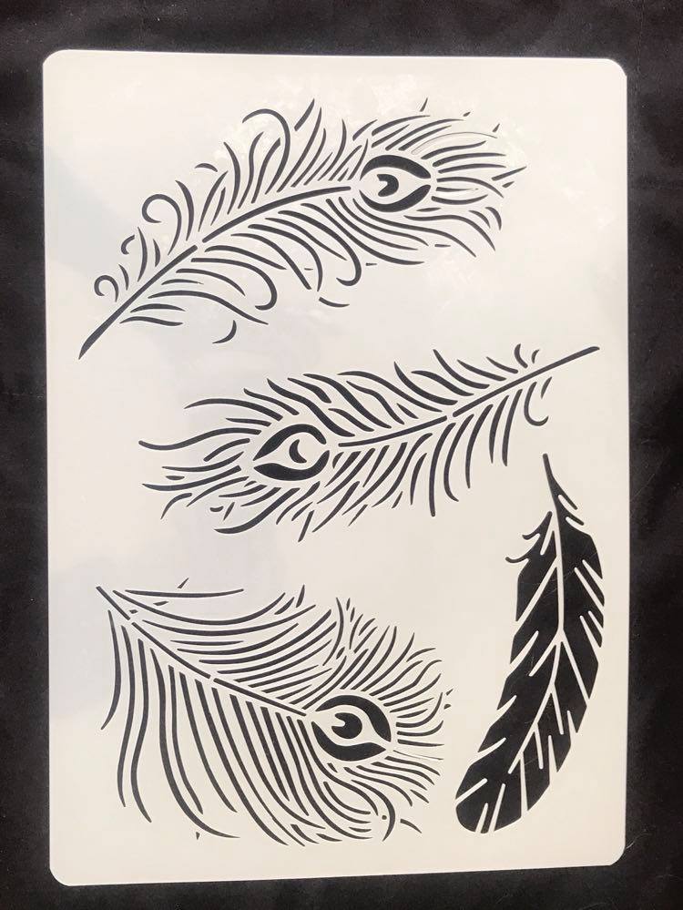A4 Quality Stencil - Peacock Feathers