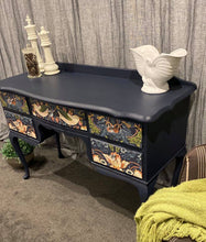 Load image into Gallery viewer, William Morris Strawberry Thief Navy Dressing Table / Hall Table
