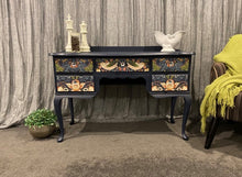 Load image into Gallery viewer, William Morris Strawberry Thief Navy Dressing Table / Hall Table
