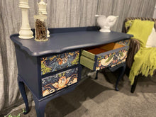 Load image into Gallery viewer, William Morris Strawberry Thief Navy Dressing Table / Hall Table
