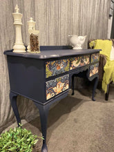 Load image into Gallery viewer, William Morris Strawberry Thief Navy Dressing Table / Hall Table
