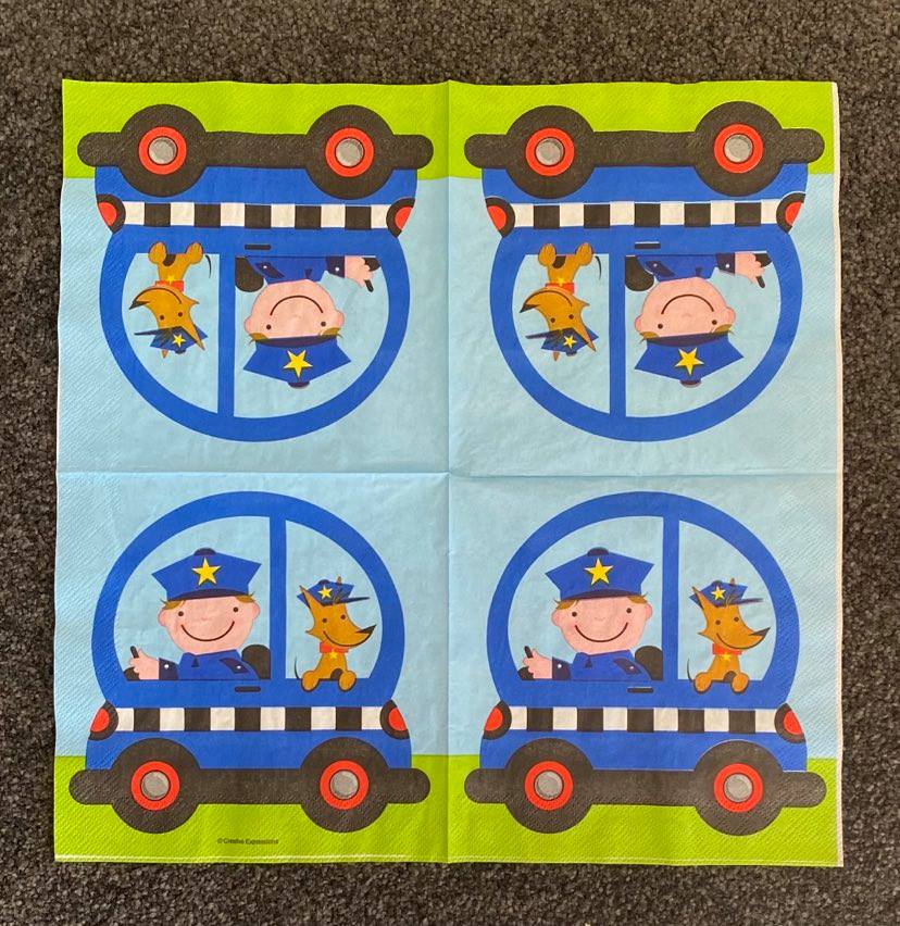 1 x single serviette POLICE CAR (#51)