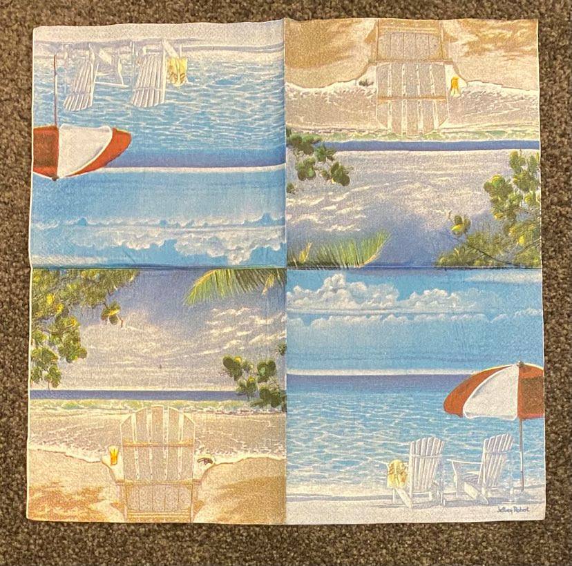 1 x single serviette SEASIDE DECK CHAIRS (#90)