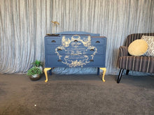 Load image into Gallery viewer, VINTAGE SOLID OAK/MAHOGANY DRAWERS - NAVY &amp; GOLD
