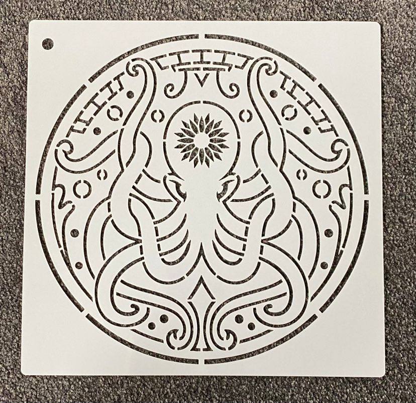 Large Quality Stencil - Octopus (300mm , 300mm)