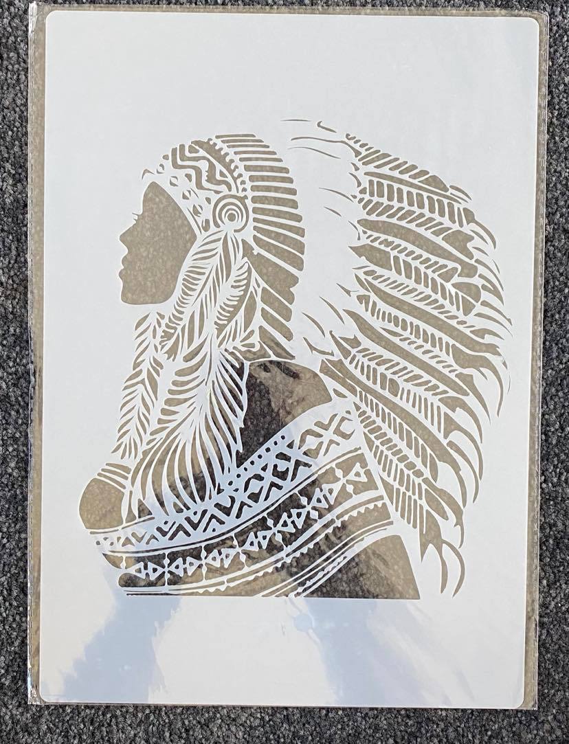 A4 Quality Stencil - FEATHERED BEAUTY