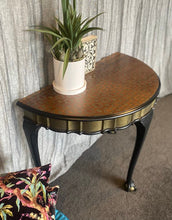 Load image into Gallery viewer, Black &amp; Bronze Demi Lune Hall Table with Claw feet
