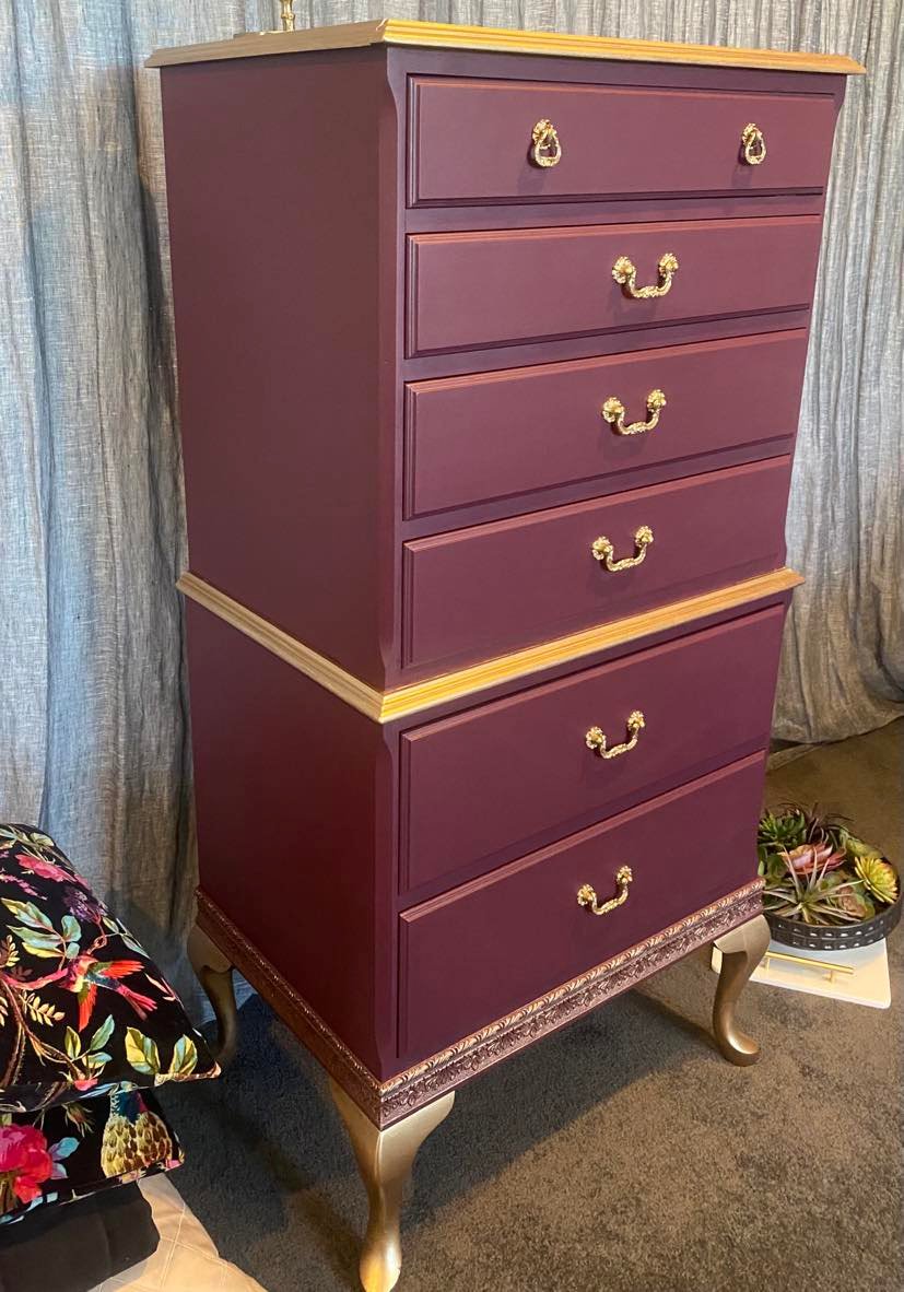 Queen Anne Style Chest on Chest ~ Elderberry