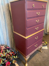 Load image into Gallery viewer, Queen Anne Style Chest on Chest ~ Elderberry
