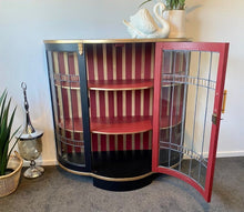 Load image into Gallery viewer, Art Deco China/Drinks cabinet - Black/Gold/ Red
