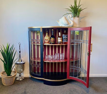 Load image into Gallery viewer, Art Deco China/Drinks cabinet - Black/Gold/ Red
