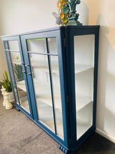 Load image into Gallery viewer, Super Huge Art Deco Storage/Drinks/China Cabinet - Blue &amp; Grey
