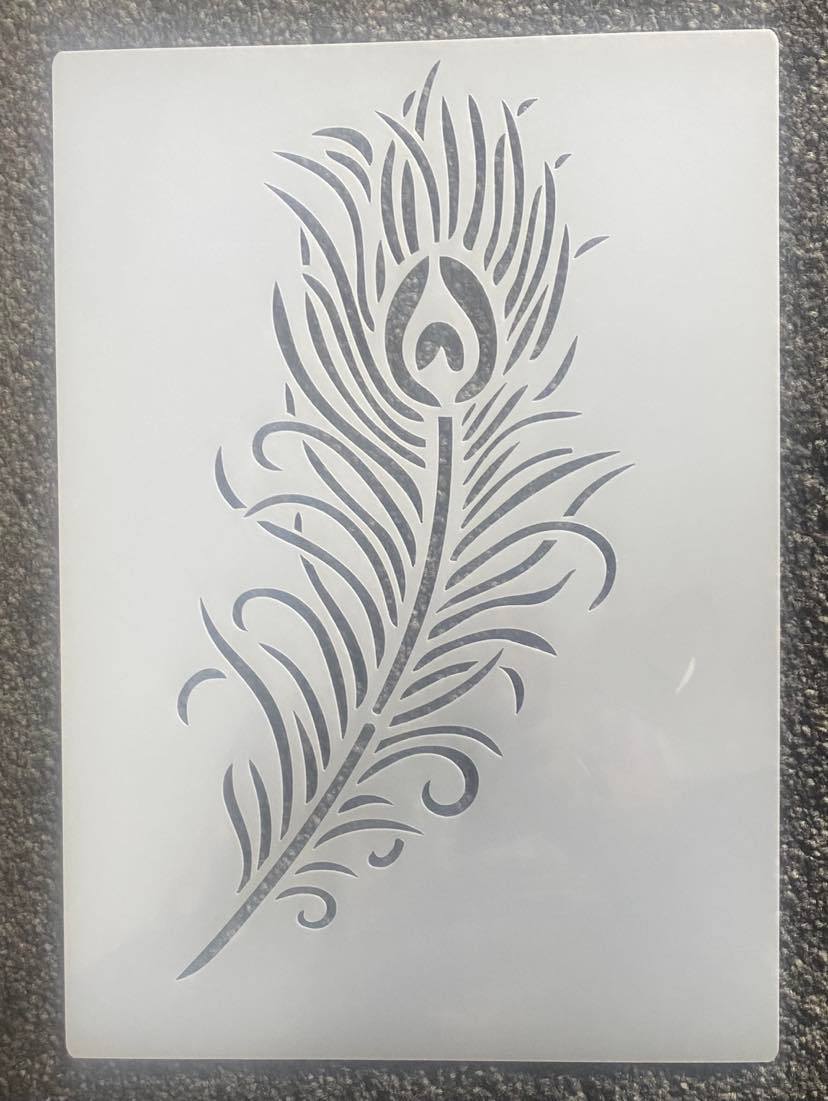 A4 Quality Stencil - PEACOCK FEATHER