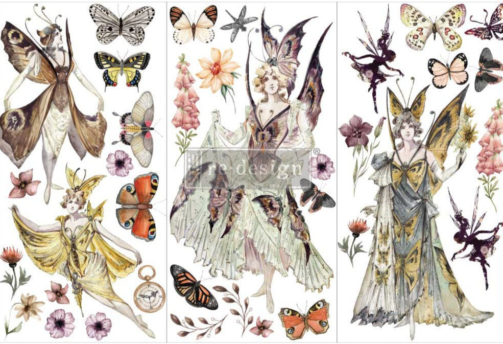 Redesign Transfer ~ FOREST FAIRIES – 3 SHEETS, 6″X12″