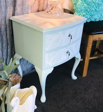 Load image into Gallery viewer, French Egg Shell Queen Anne Style Bedside Table
