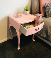 Load image into Gallery viewer, Pink Queen Anne Bedside Table
