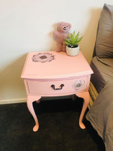 Load image into Gallery viewer, Pink Queen Anne Bedside Table
