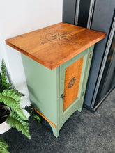 Load image into Gallery viewer, Bayberry Green &amp; Rustic Oak Bedside Cabinet
