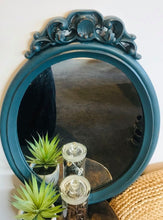 Load image into Gallery viewer, Teal Carved Mirror
