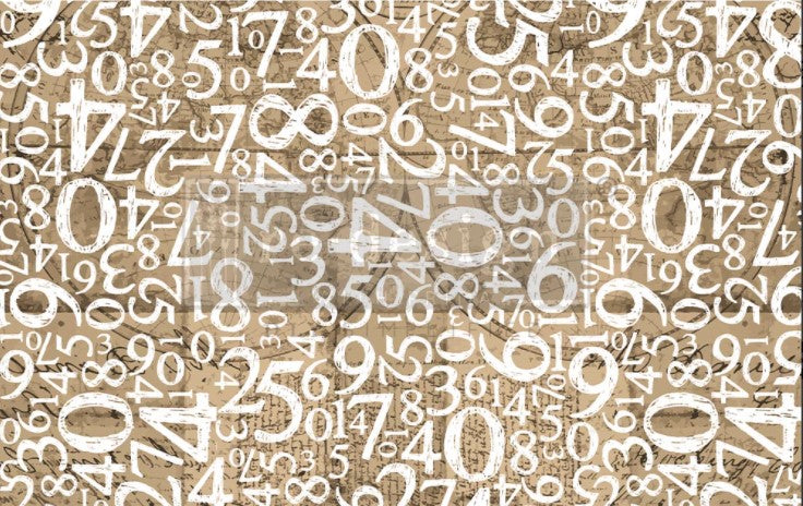 DECOUPAGE DECOR TISSUE PAPER – ENGRAVED NUMBERS – 1 SHEET, 19″X30″