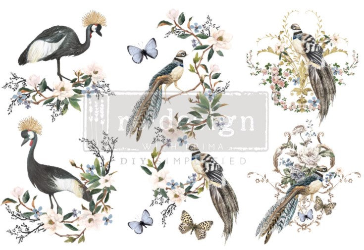Redesign Transfer ~ RARE BIRDS – 3 SHEETS, 6″X12″