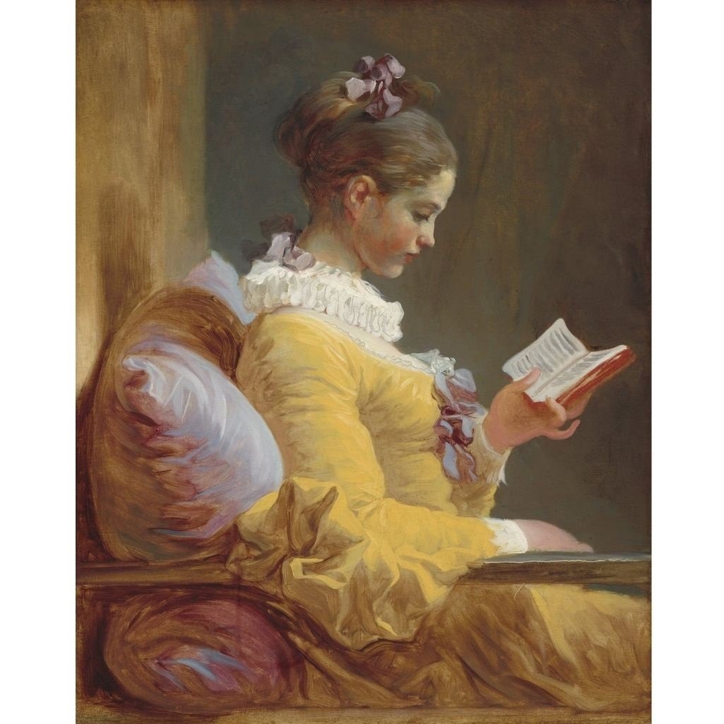 MINT DECOUPAGE ~ YOUNG GIRL READING REVERSE A1