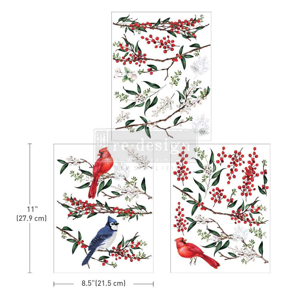 Redesign Transfer Middy ~ WINTERBERRY – 3 SHEETS, 8.5″X11″