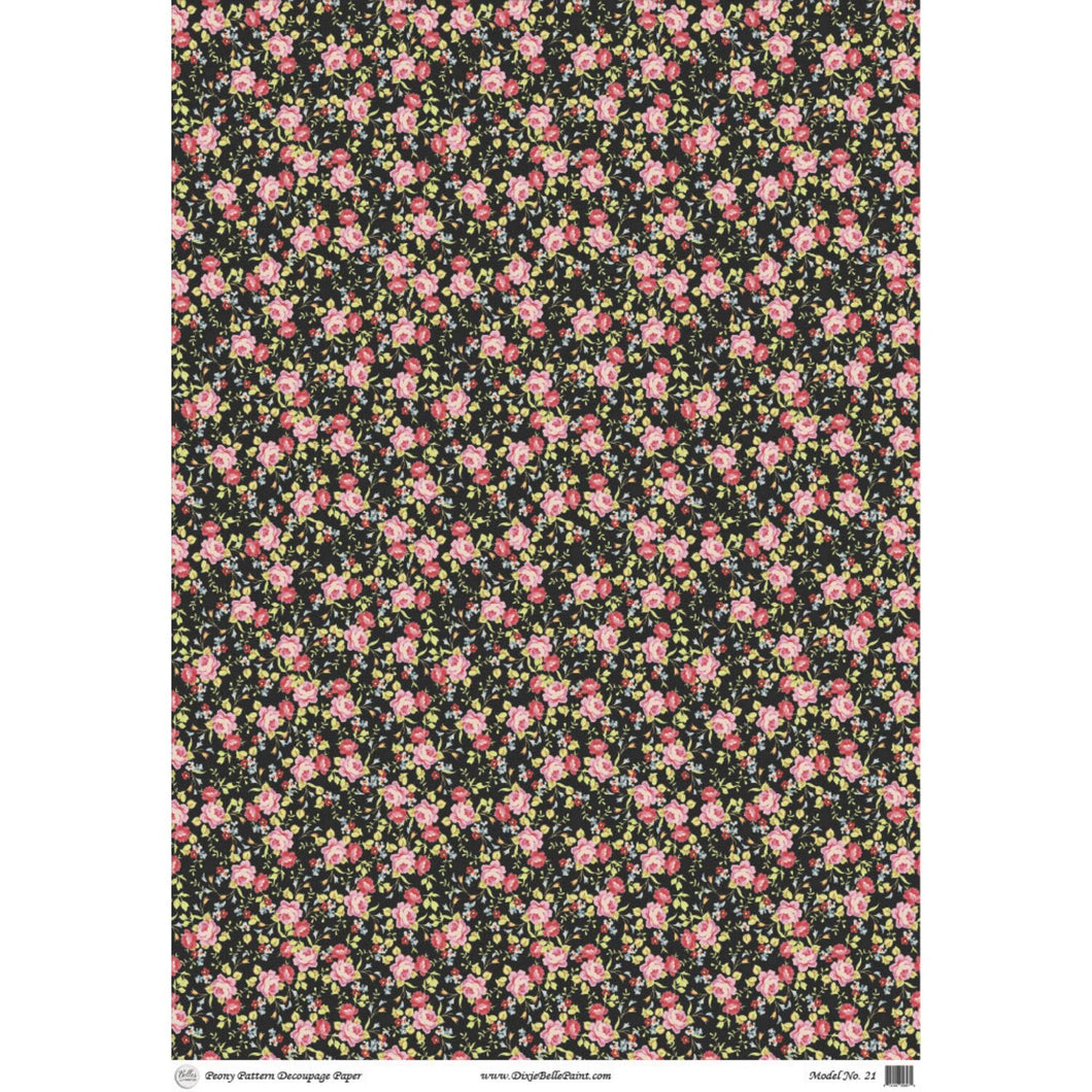 BELLES & WHISTLES - A1 DECOUPAGE RICE PAPERS - PEONY PATTERN