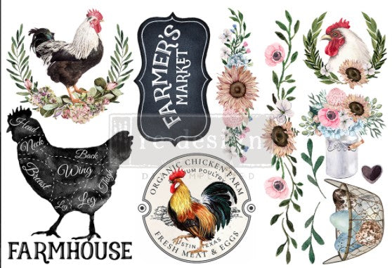 Redesign Transfer ~ MORNING FARMHOUSE – 3 SHEETS, 6″X12″